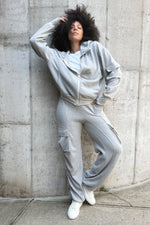 MODACCIO WAFFLE CARGO HOODIE - Front - Waffle Cargo Pant - 2 Piece Set