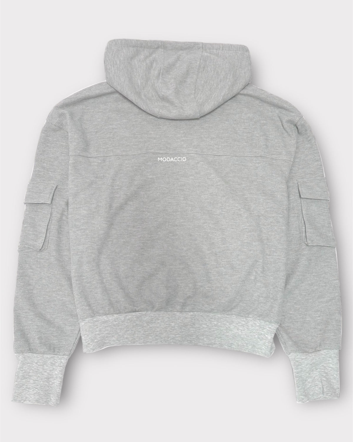 MODACCIO WAFFLE CARGO HOODIE - Back - Flat